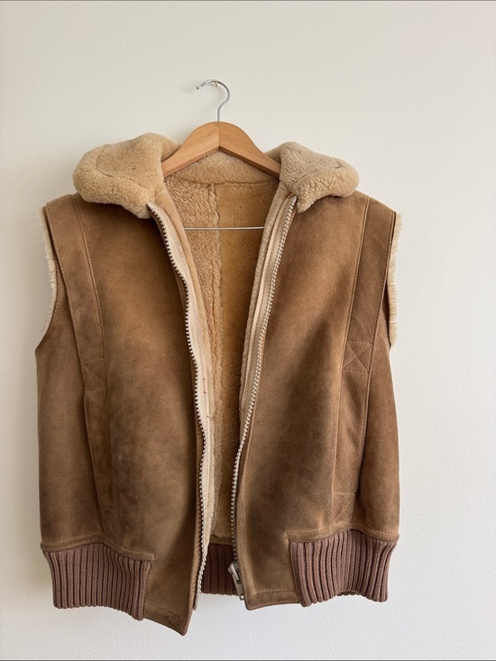 Fenton Jackets & Blazers - Brown Shearling-Lined Suede Vest
